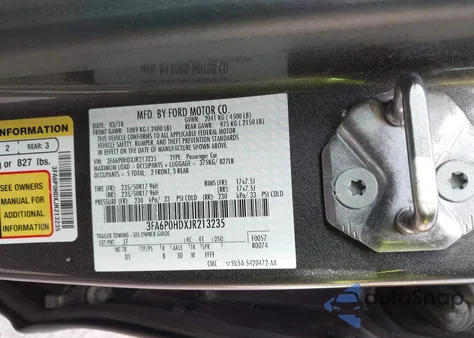 2018 Ford Fusion Se z USA, uszkodzony, nr VIN 3FA6P0HDXJR213235